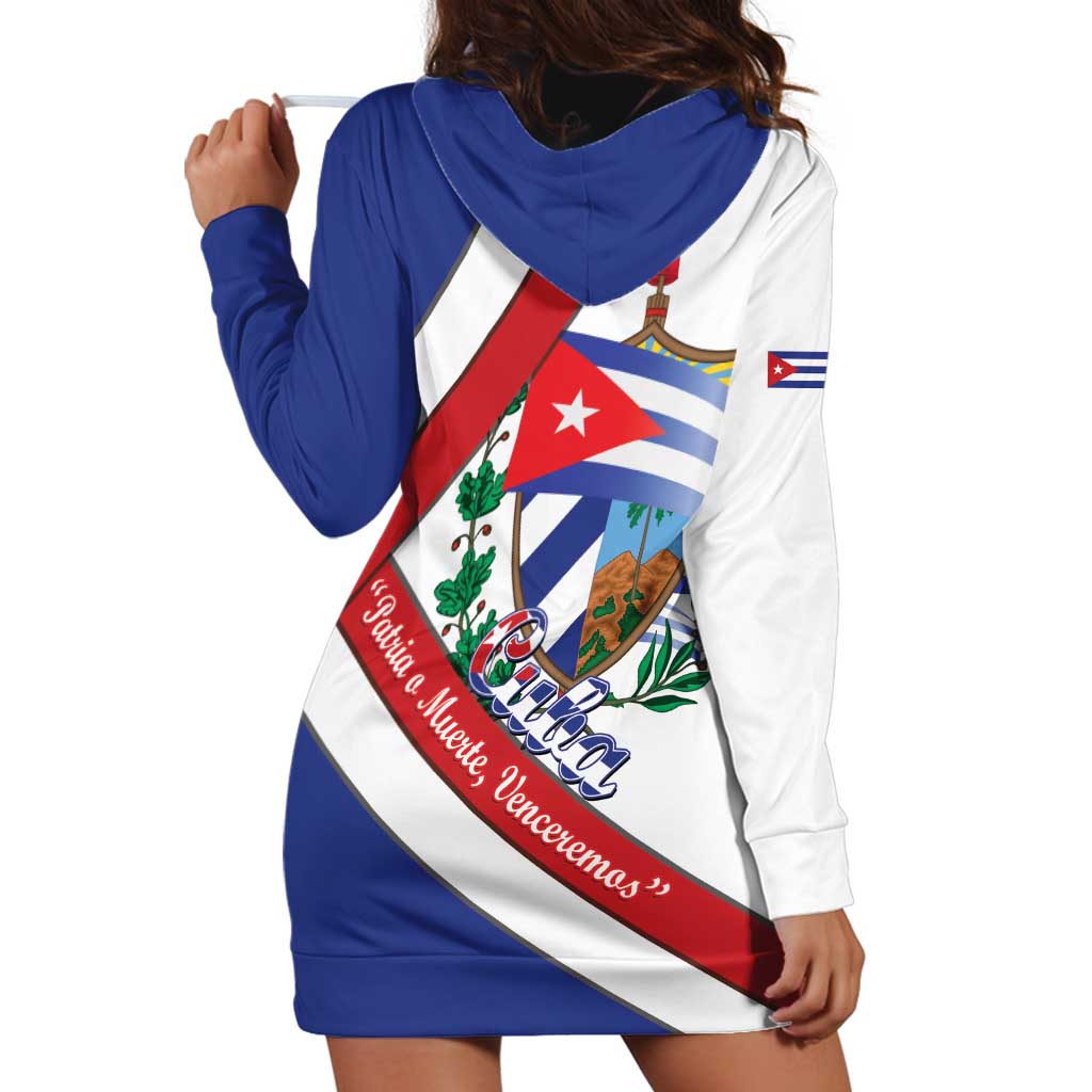 Cuba Independence Day Hoodie Dress Patria o Muerte Venceremos Curve Flag Style - Wonder Print Shop