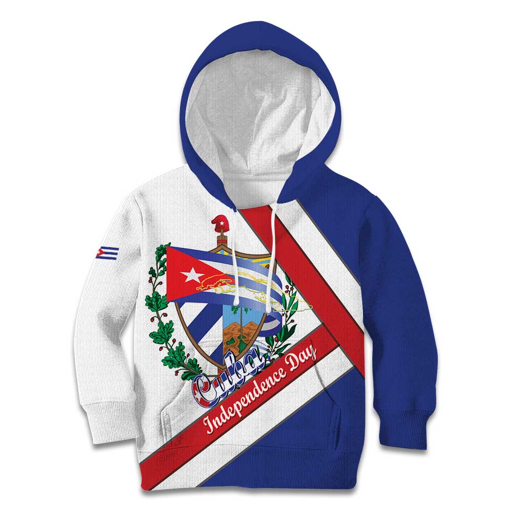 Cuba Independence Day Kid Hoodie Patria o Muerte Venceremos Curve Flag Style - Wonder Print Shop