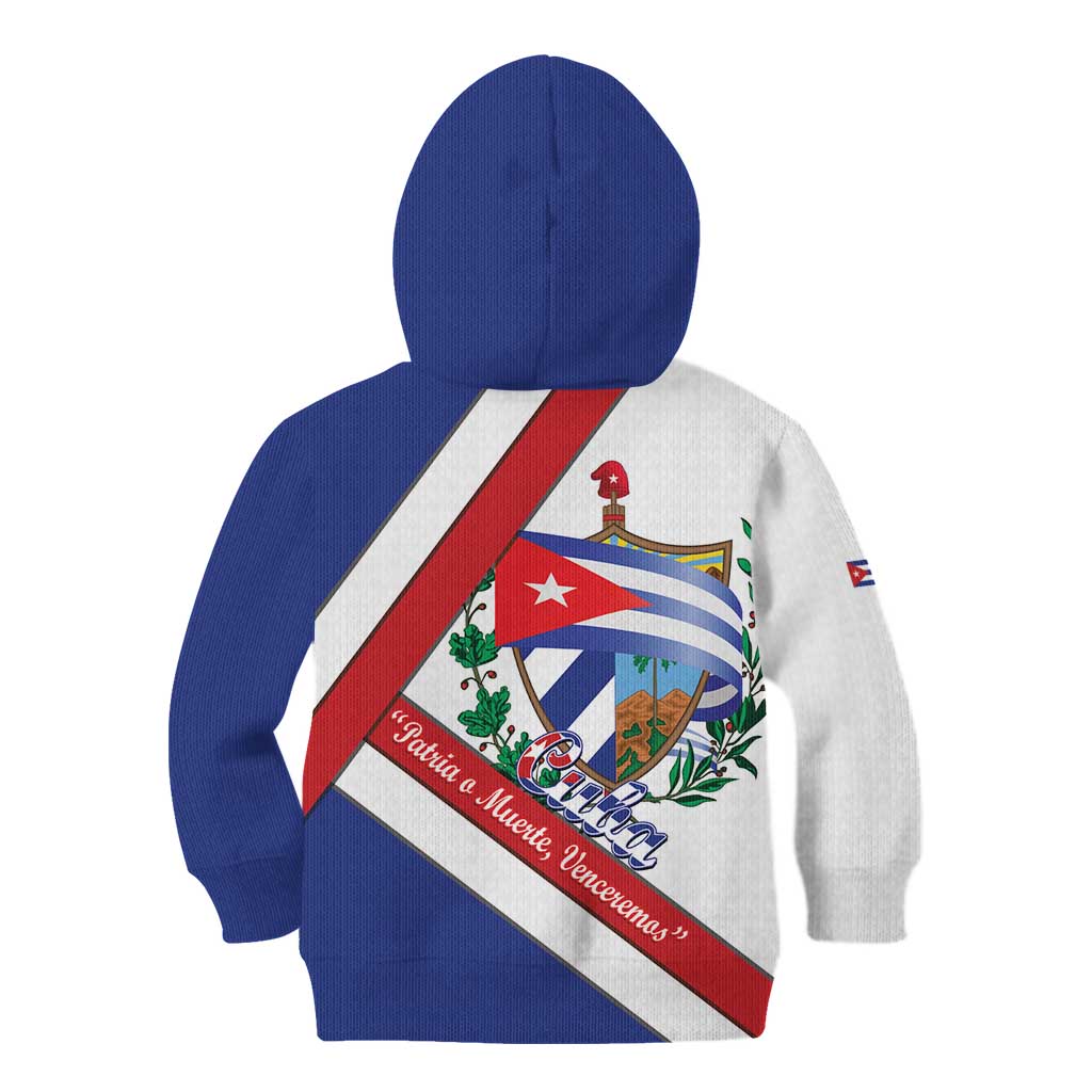 Cuba Independence Day Kid Hoodie Patria o Muerte Venceremos Curve Flag Style - Wonder Print Shop