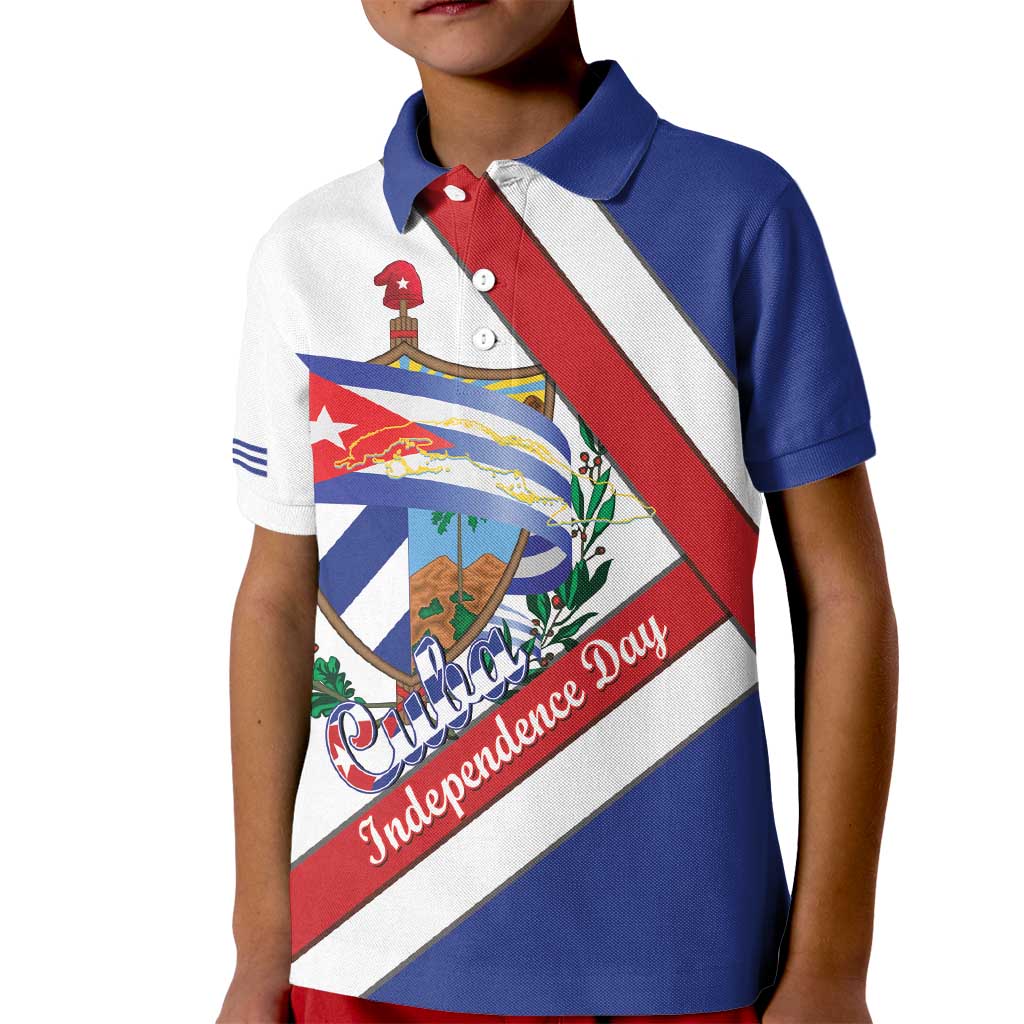 Cuba Independence Day Kid Polo Shirt Patria o Muerte Venceremos Curve Flag Style - Wonder Print Shop