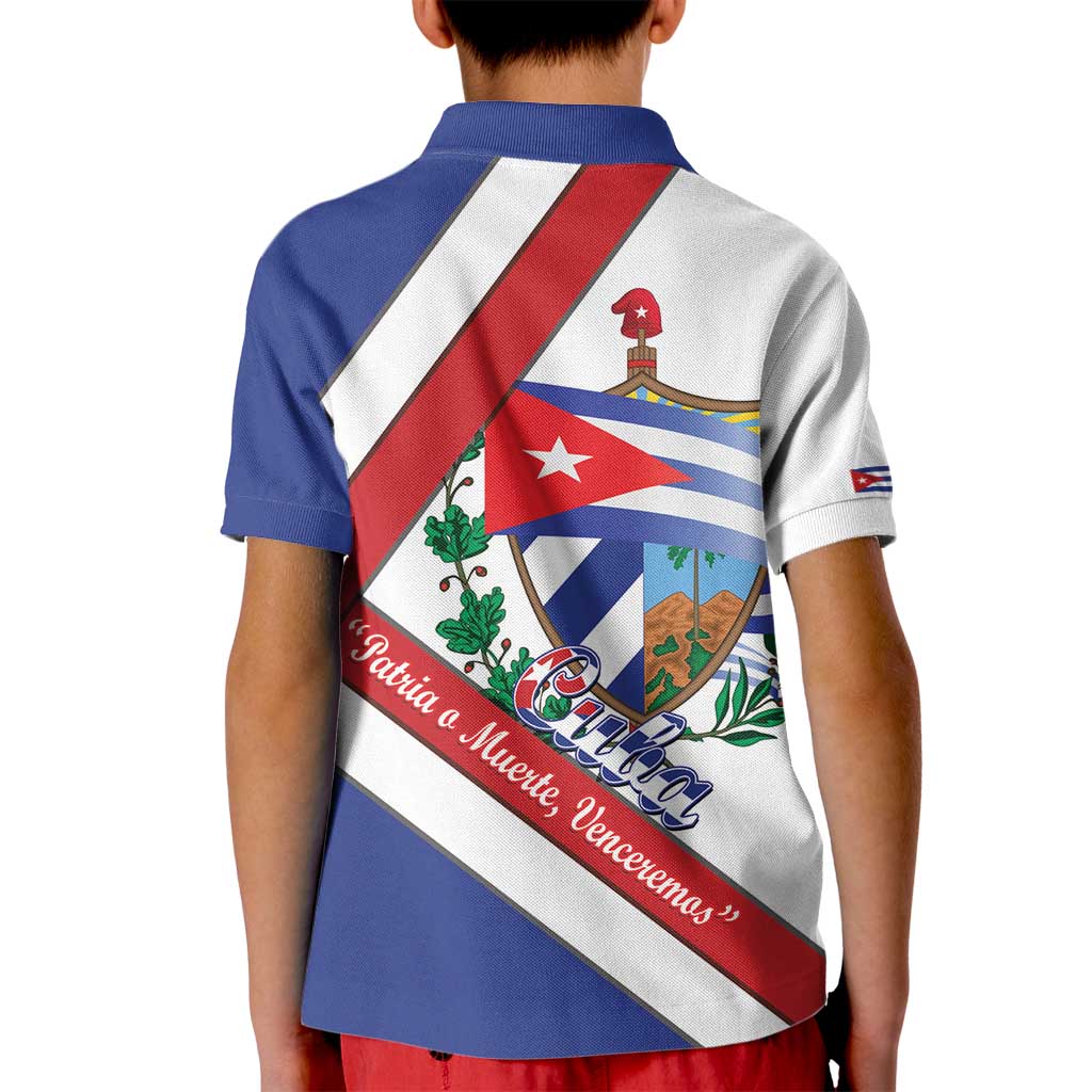 Cuba Independence Day Kid Polo Shirt Patria o Muerte Venceremos Curve Flag Style - Wonder Print Shop