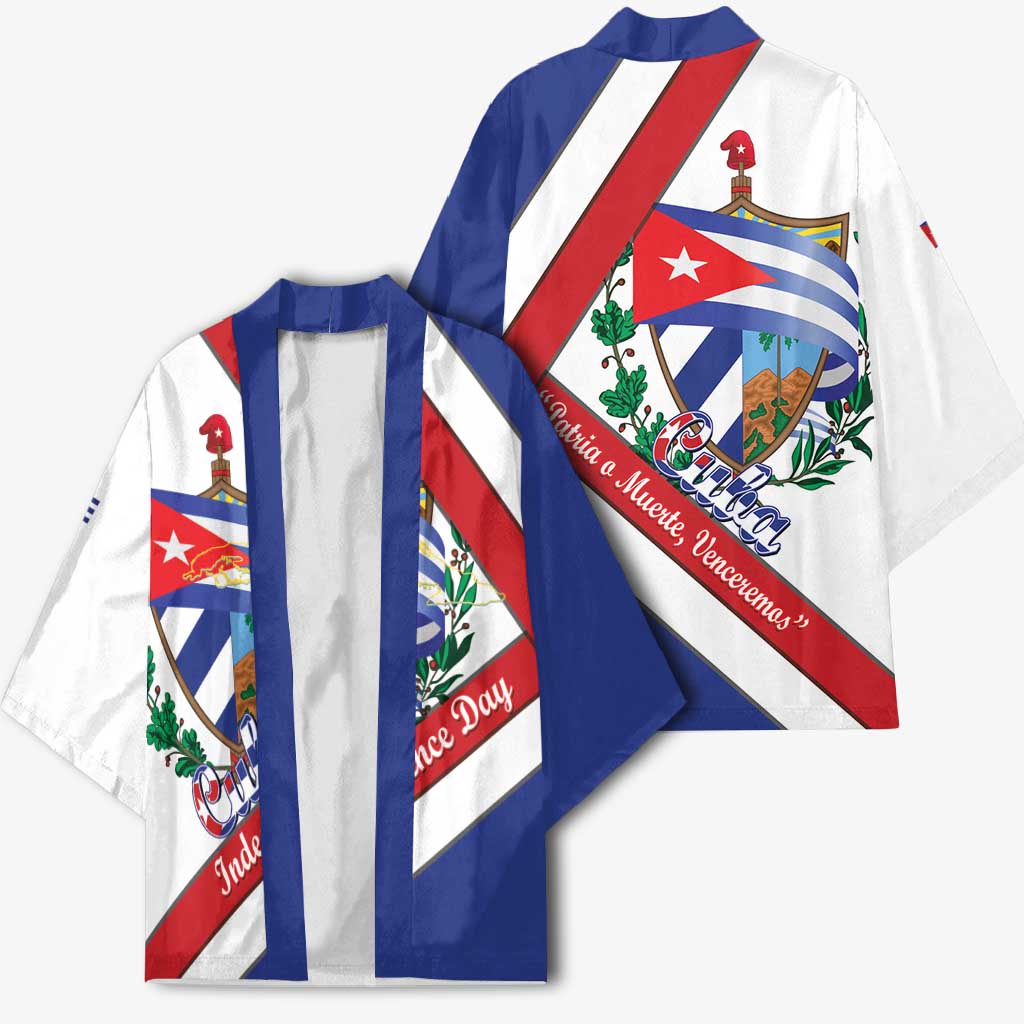 Cuba Independence Day Kimono Patria o Muerte Venceremos Curve Flag Style - Wonder Print Shop