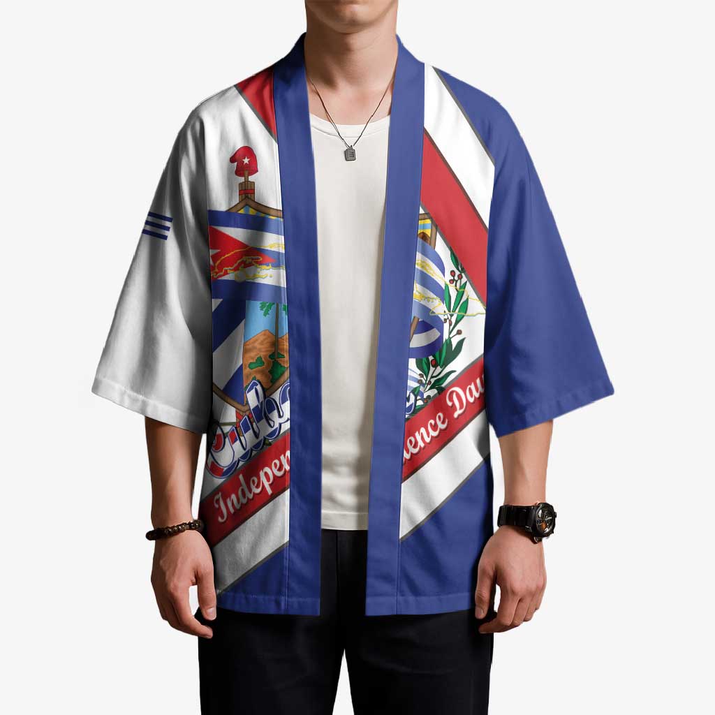 Cuba Independence Day Kimono Patria o Muerte Venceremos Curve Flag Style - Wonder Print Shop