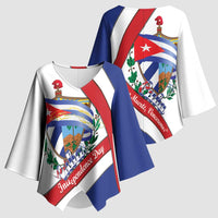 Cuba Independence Day Kimono Sleeve Blouse Patria o Muerte Venceremos Curve Flag Style - Wonder Print Shop