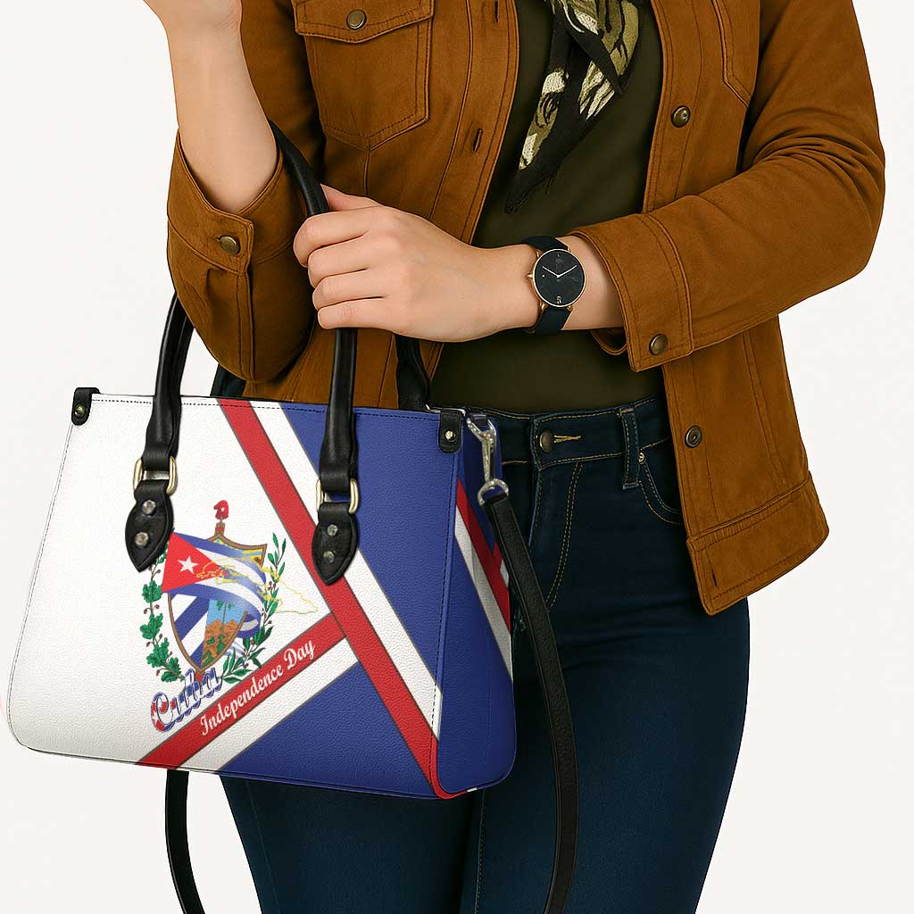 Cuba Independence Day Leather Bag Patria o Muerte Venceremos Curve Flag Style - Wonder Print Shop
