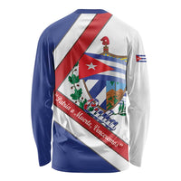 Cuba Independence Day Long Sleeve Shirt Patria o Muerte Venceremos Curve Flag Style - Wonder Print Shop