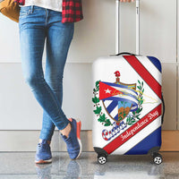 Cuba Independence Day Luggage Cover Patria o Muerte Venceremos Curve Flag Style - Wonder Print Shop