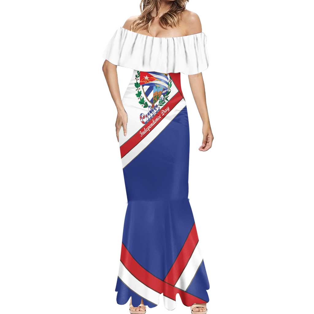 Cuba Independence Day Mermaid Dress Patria o Muerte Venceremos Curve Flag Style - Wonder Print Shop