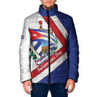Cuba Independence Day Padded Jacket Patria o Muerte Venceremos Curve Flag Style - Wonder Print Shop