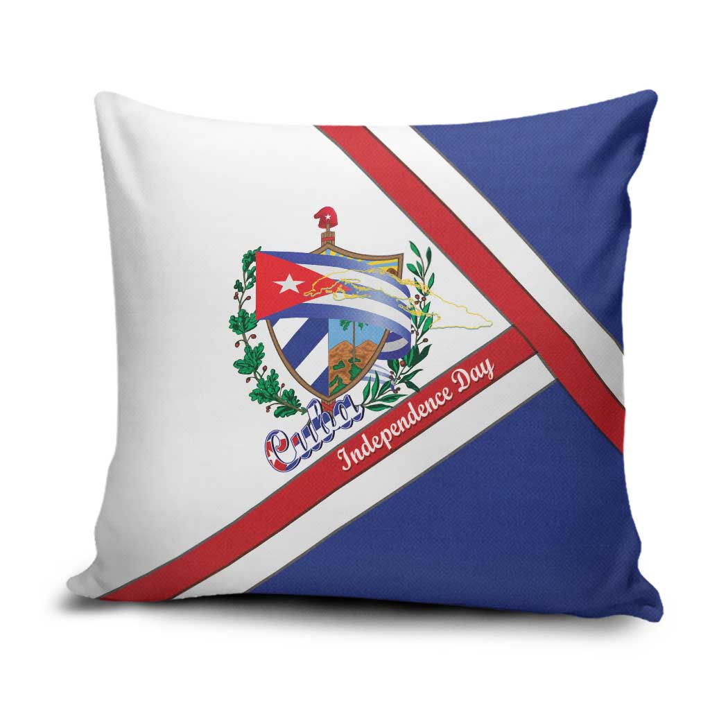 Cuba Independence Day Pillow Cover Patria o Muerte Venceremos Curve Flag Style - Wonder Print Shop
