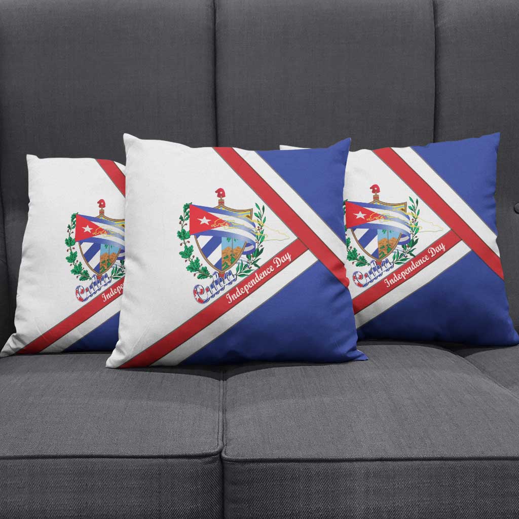 Cuba Independence Day Pillow Cover Patria o Muerte Venceremos Curve Flag Style - Wonder Print Shop