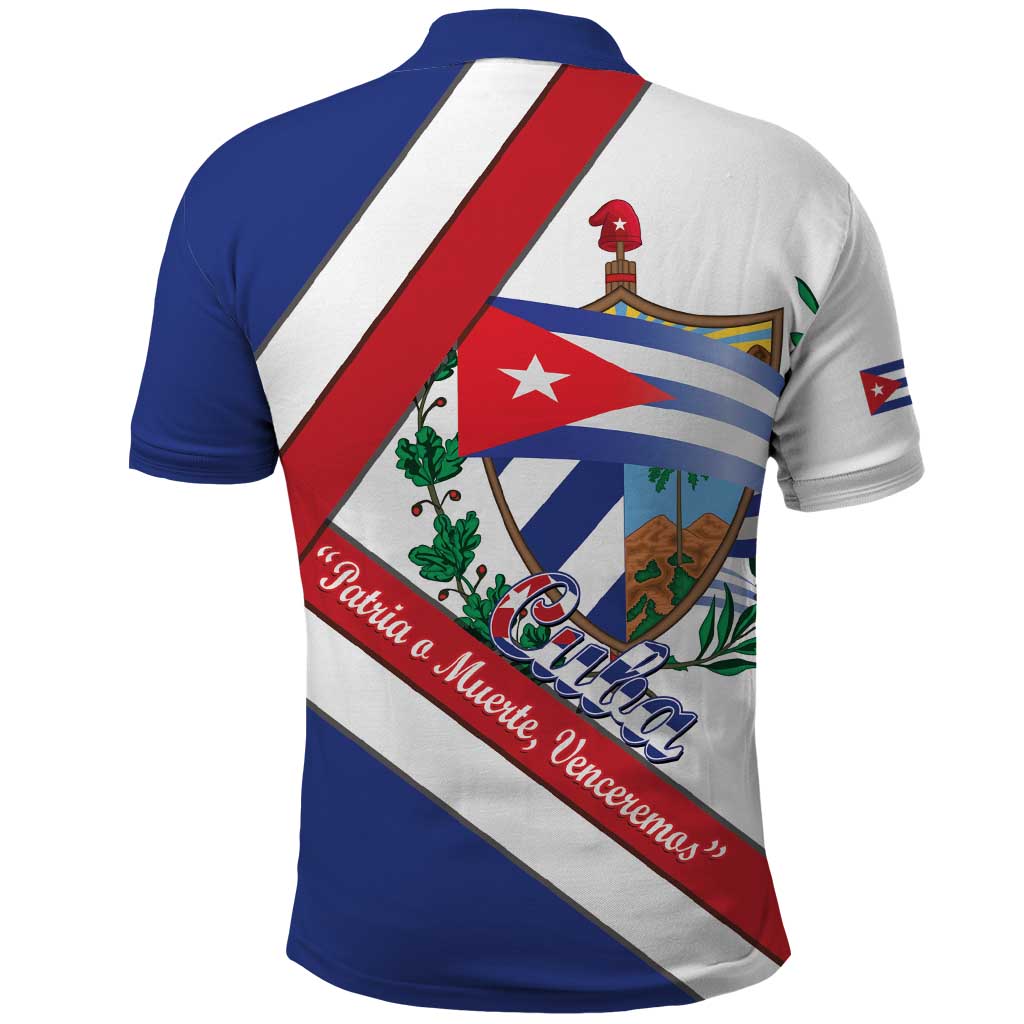 Cuba Independence Day Polo Shirt Patria o Muerte Venceremos Curve Flag Style - Wonder Print Shop