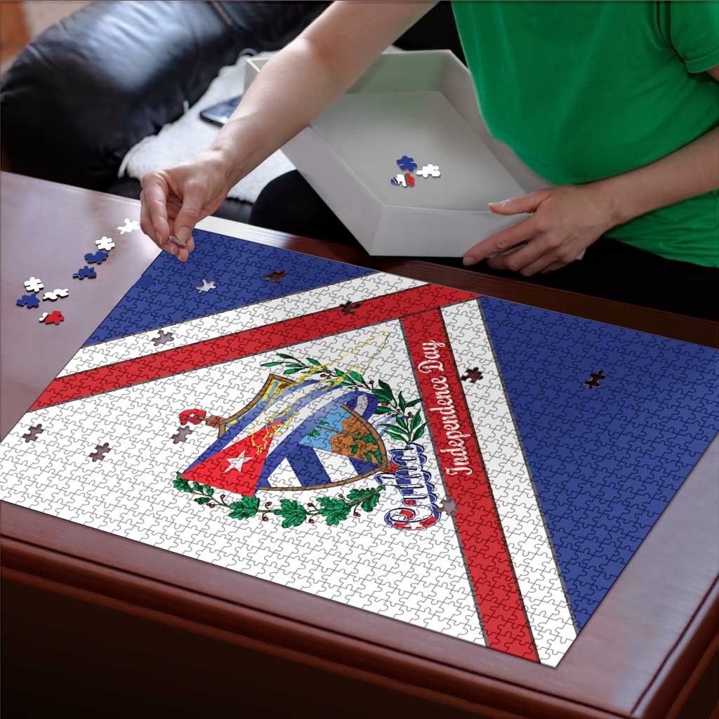 Cuba Independence Day Puzzle Patria o Muerte Venceremos Curve Flag Style - Wonder Print Shop