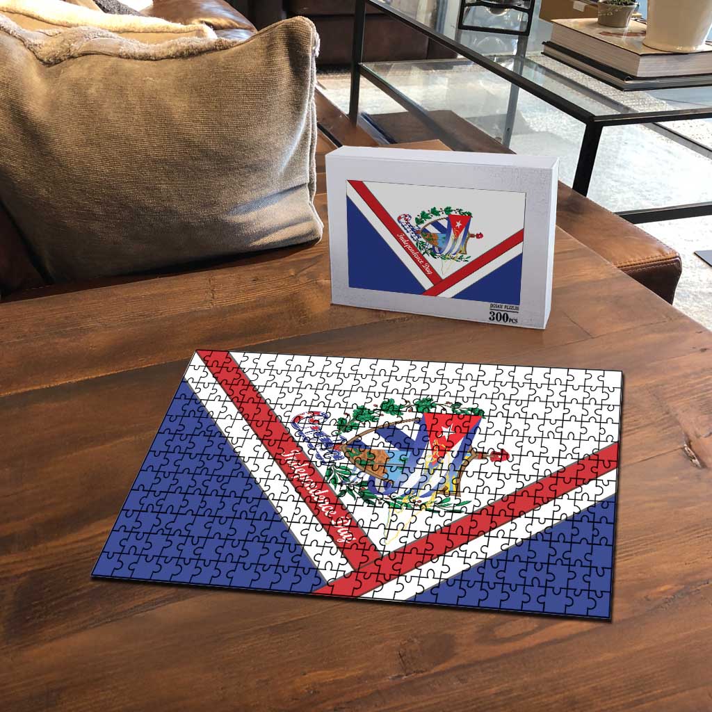 Cuba Independence Day Puzzle Patria o Muerte Venceremos Curve Flag Style - Wonder Print Shop