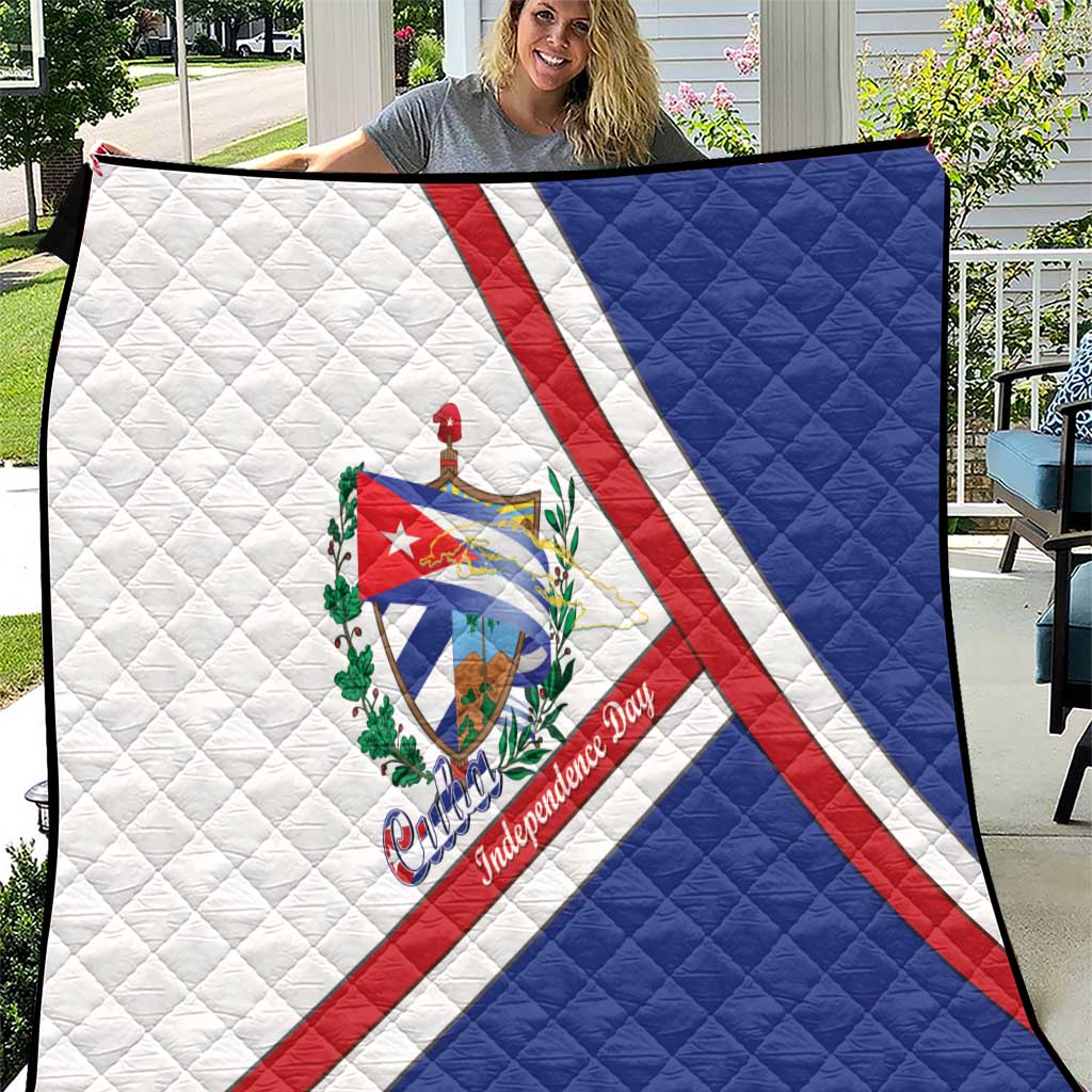 Cuba Independence Day Quilt Patria o Muerte Venceremos Curve Flag Style - Wonder Print Shop