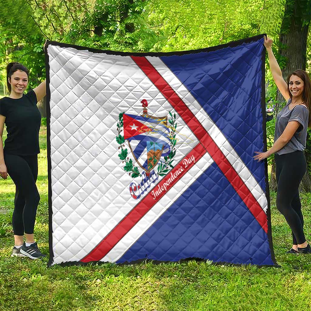 Cuba Independence Day Quilt Patria o Muerte Venceremos Curve Flag Style - Wonder Print Shop