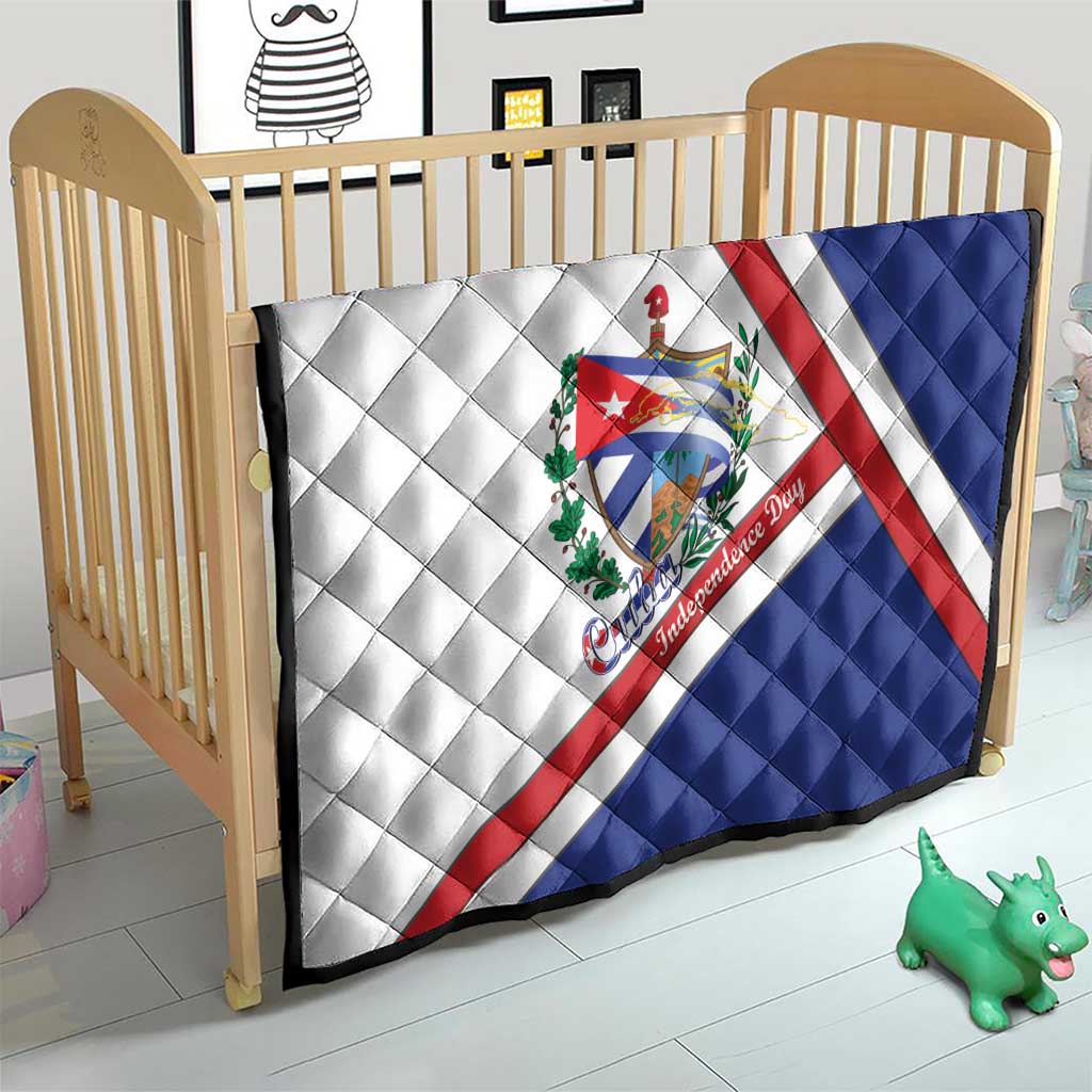 Cuba Independence Day Quilt Patria o Muerte Venceremos Curve Flag Style - Wonder Print Shop