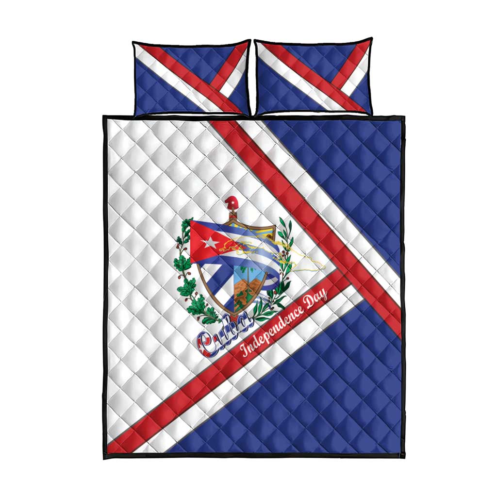Cuba Independence Day Quilt Bed Set Patria o Muerte Venceremos Curve Flag Style - Wonder Print Shop