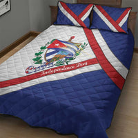 Cuba Independence Day Quilt Bed Set Patria o Muerte Venceremos Curve Flag Style - Wonder Print Shop