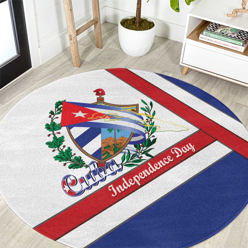 Cuba Independence Day Round Carpet Patria o Muerte Venceremos Curve Flag Style - Wonder Print Shop