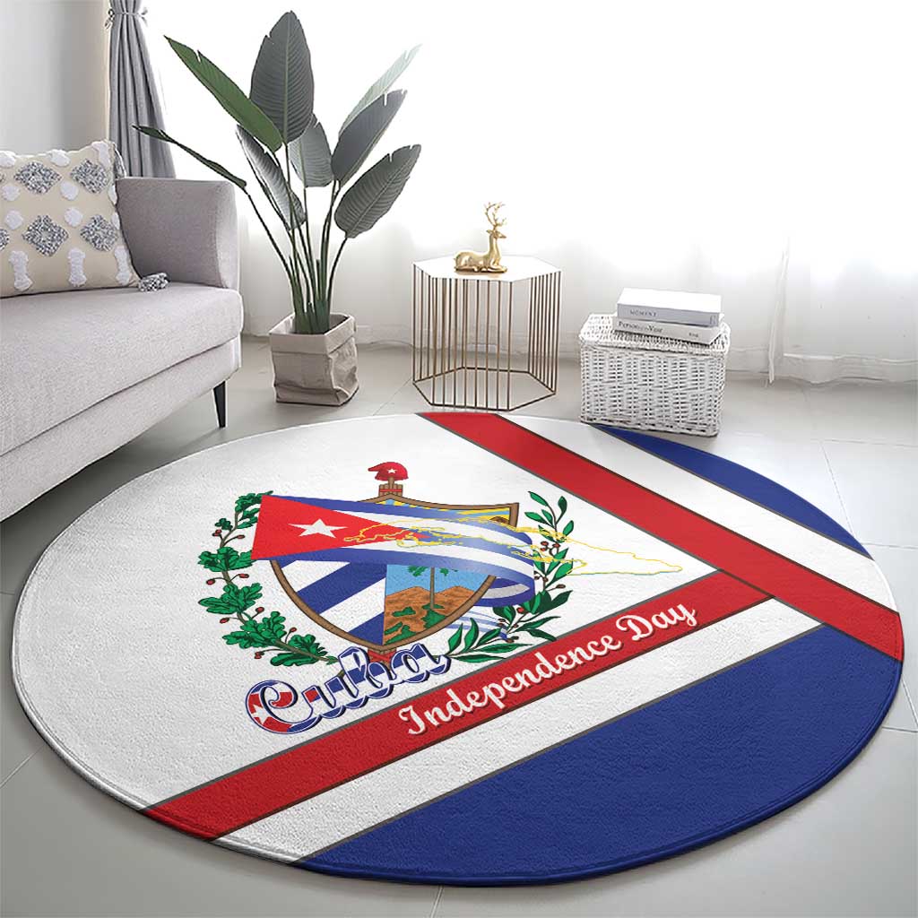 Cuba Independence Day Round Carpet Patria o Muerte Venceremos Curve Flag Style - Wonder Print Shop