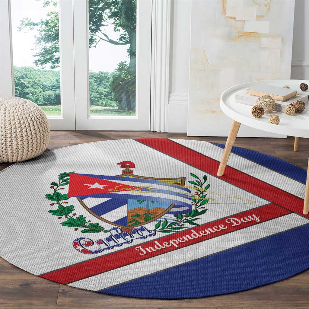 Cuba Independence Day Round Carpet Patria o Muerte Venceremos Curve Flag Style - Wonder Print Shop