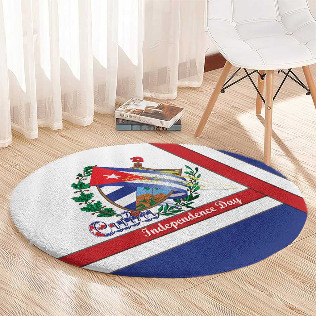 Cuba Independence Day Round Carpet Patria o Muerte Venceremos Curve Flag Style - Wonder Print Shop