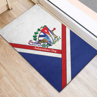 Cuba Independence Day Rubber Doormat Patria o Muerte Venceremos Curve Flag Style - Wonder Print Shop