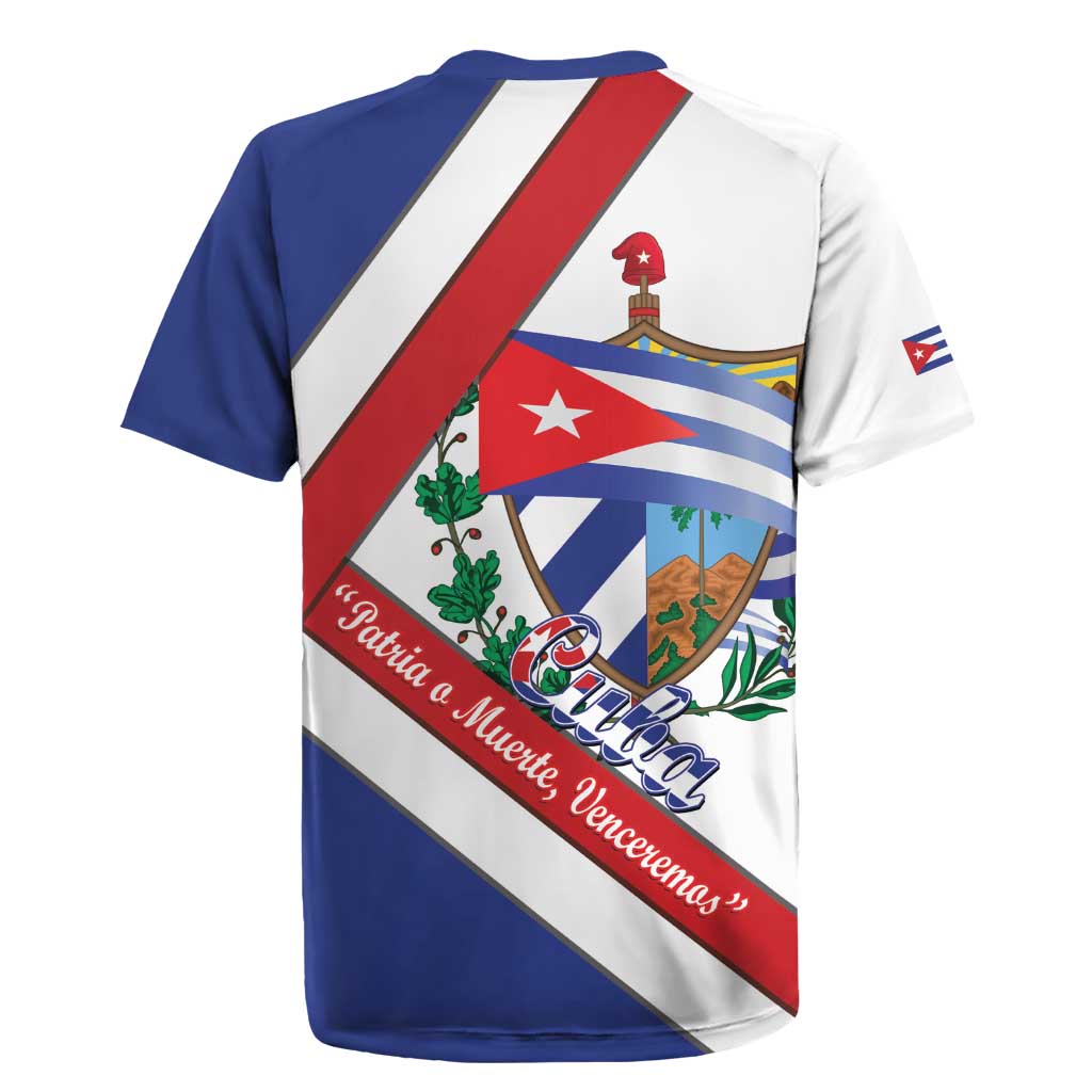 Cuba Independence Day Rugby Jersey Patria o Muerte Venceremos Curve Flag Style - Wonder Print Shop