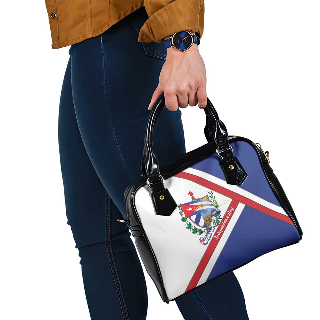 Cuba Independence Day Shoulder Handbag Patria o Muerte Venceremos Curve Flag Style - Wonder Print Shop