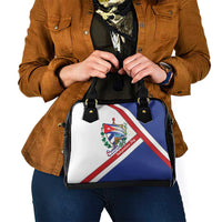 Cuba Independence Day Shoulder Handbag Patria o Muerte Venceremos Curve Flag Style - Wonder Print Shop