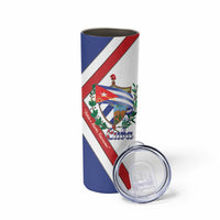 Cuba Independence Day Skinny Tumbler Patria o Muerte Venceremos Curve Flag Style - Wonder Print Shop