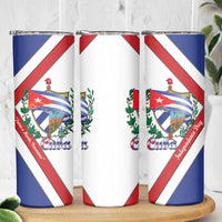 Cuba Independence Day Skinny Tumbler Patria o Muerte Venceremos Curve Flag Style - Wonder Print Shop