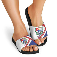 Cuba Independence Day Slide Sandals Patria o Muerte Venceremos Curve Flag Style - Wonder Print Shop