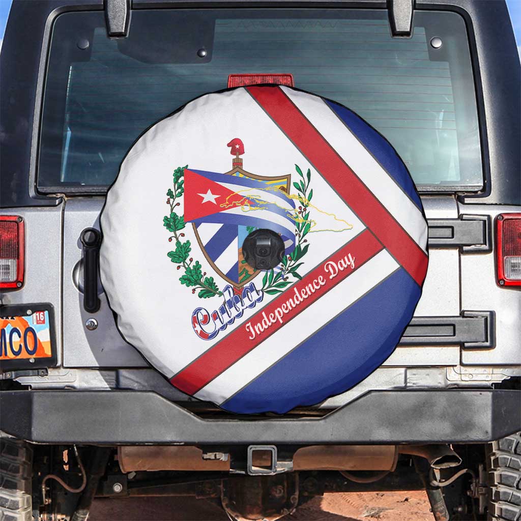 Cuba Independence Day Spare Tire Cover Patria o Muerte Venceremos Curve Flag Style - Wonder Print Shop