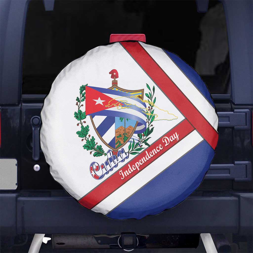 Cuba Independence Day Spare Tire Cover Patria o Muerte Venceremos Curve Flag Style - Wonder Print Shop
