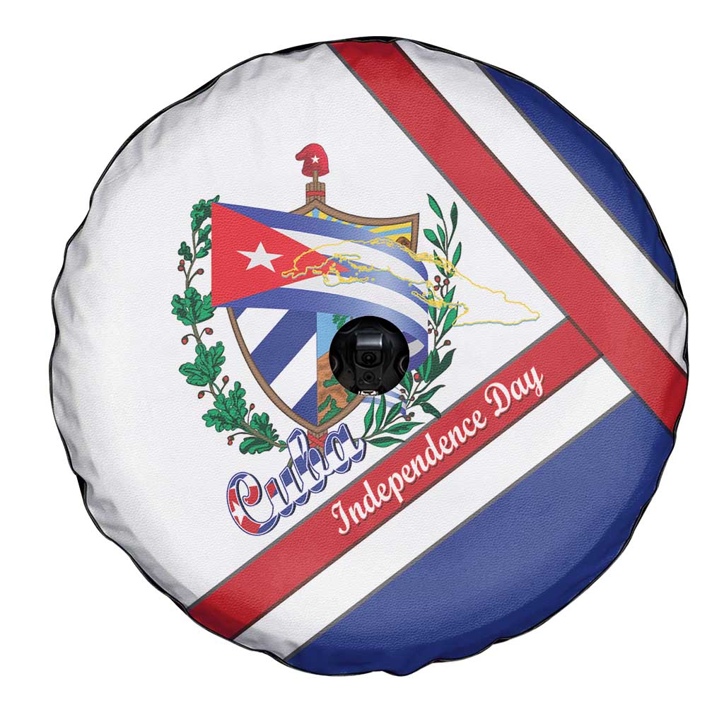 Cuba Independence Day Spare Tire Cover Patria o Muerte Venceremos Curve Flag Style - Wonder Print Shop