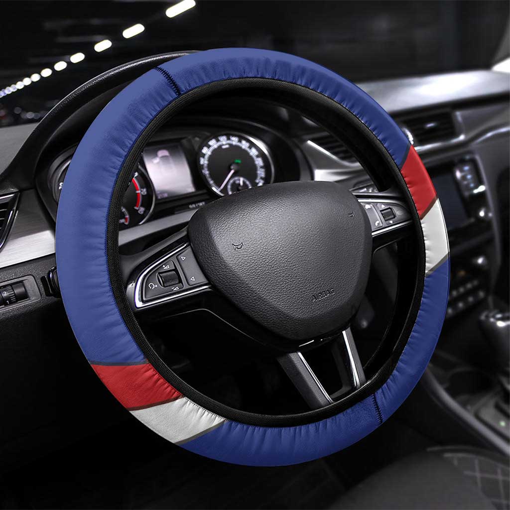 Cuba Independence Day Steering Wheel Cover Patria o Muerte Venceremos Curve Flag Style - Wonder Print Shop