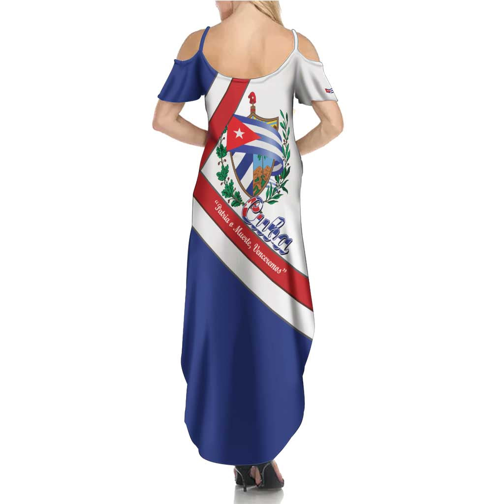 Cuba Independence Day Summer Maxi Dress Patria o Muerte Venceremos Curve Flag Style - Wonder Print Shop