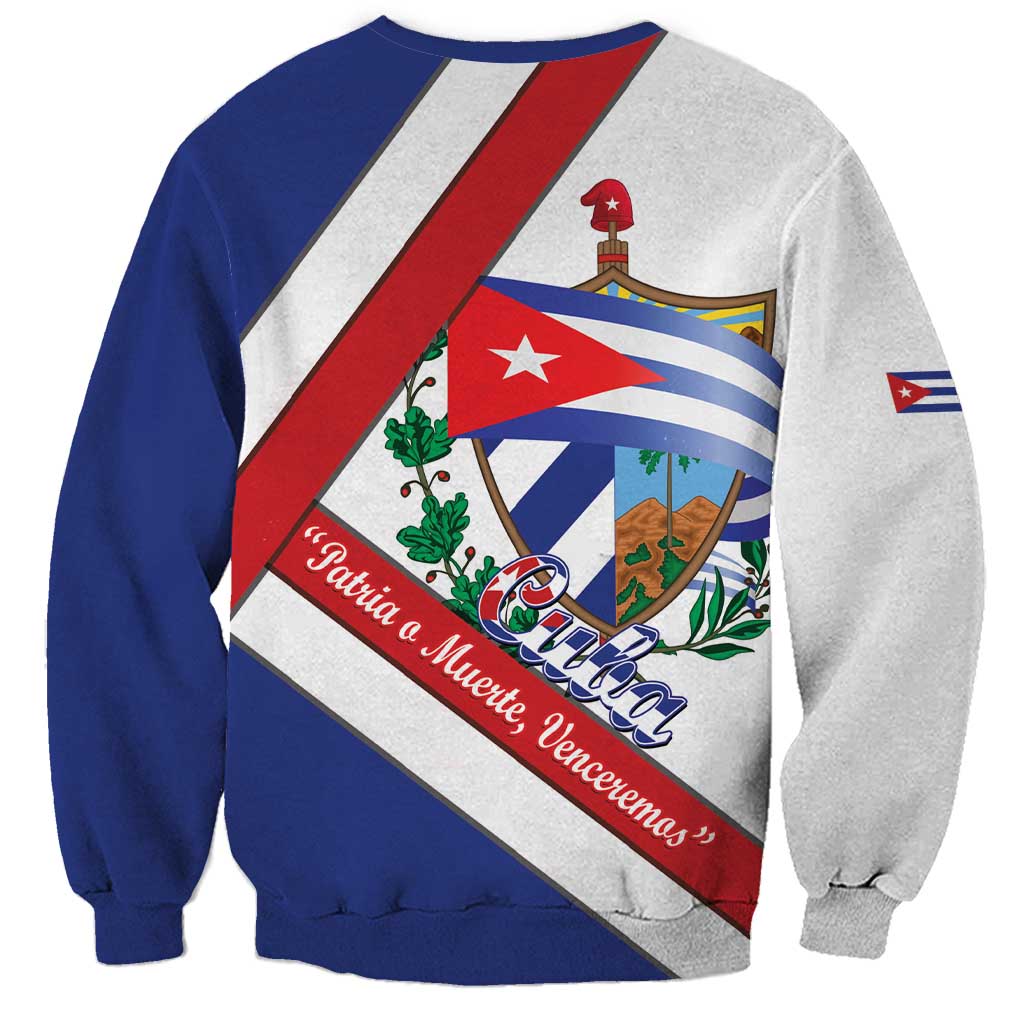 Cuba Independence Day Sweatshirt Patria o Muerte Venceremos Curve Flag Style - Wonder Print Shop
