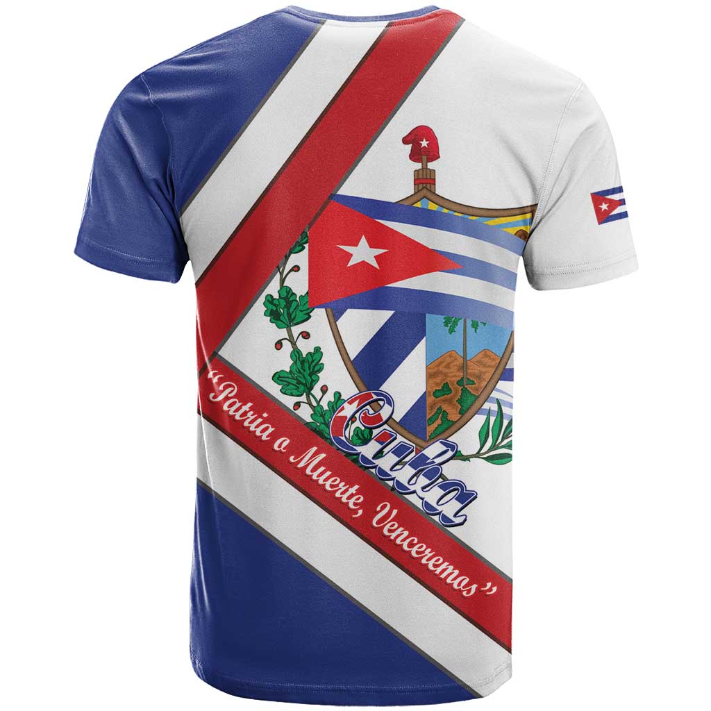 Cuba Independence Day T Shirt Patria o Muerte Venceremos Curve Flag Style - Wonder Print Shop