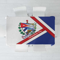 Cuba Independence Day Tablecloth Patria o Muerte Venceremos Curve Flag Style - Wonder Print Shop