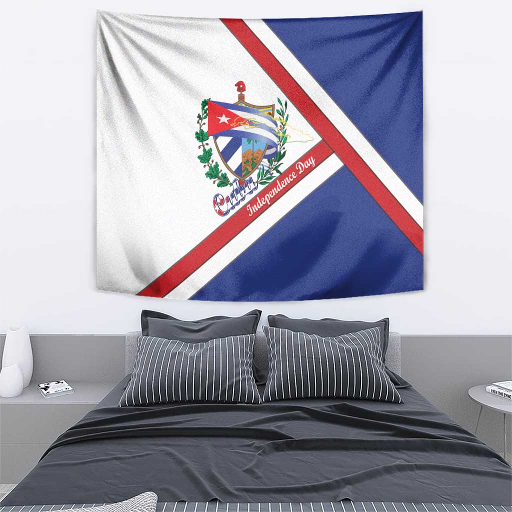 Cuba Independence Day Tapestry Patria o Muerte Venceremos Curve Flag Style - Wonder Print Shop