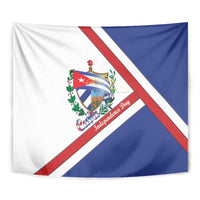 Cuba Independence Day Tapestry Patria o Muerte Venceremos Curve Flag Style - Wonder Print Shop