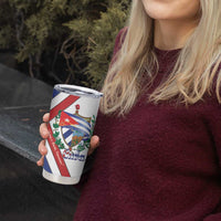 Cuba Independence Day Tumbler Cup Patria o Muerte Venceremos Curve Flag Style - Wonder Print Shop