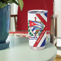 Cuba Independence Day Tumbler Cup Patria o Muerte Venceremos Curve Flag Style - Wonder Print Shop