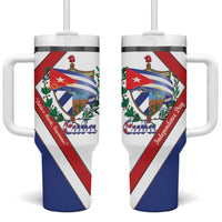 Cuba Independence Day Tumbler With Handle Patria o Muerte Venceremos Curve Flag Style - Wonder Print Shop