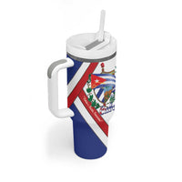 Cuba Independence Day Tumbler With Handle Patria o Muerte Venceremos Curve Flag Style - Wonder Print Shop