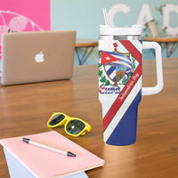 Cuba Independence Day Tumbler With Handle Patria o Muerte Venceremos Curve Flag Style - Wonder Print Shop