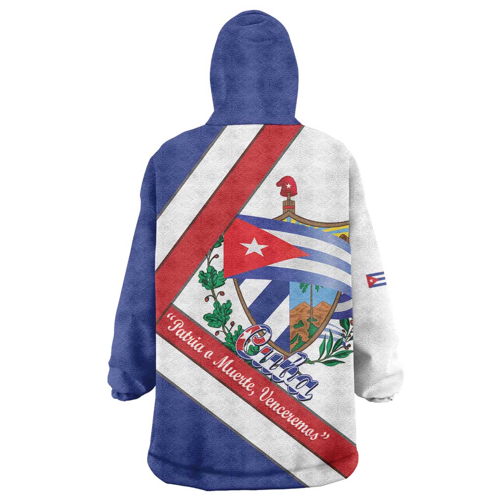 Cuba Independence Day Wearable Blanket Hoodie Patria o Muerte Venceremos Curve Flag Style - Wonder Print Shop